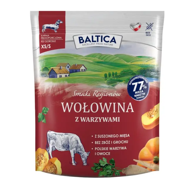 BALTICA Smaki regionów Beef with vegetables Small breeds Mono - dry dog food - 1kg