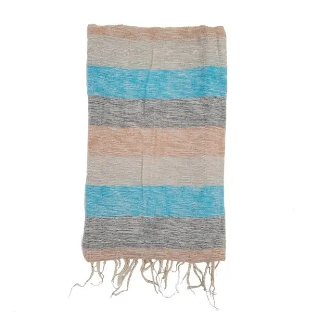 Κουβέρτα Σάλι Διαλογισμού Μπεζ με Ρίγες – Meditation Shawl Cream 200x80cm 2