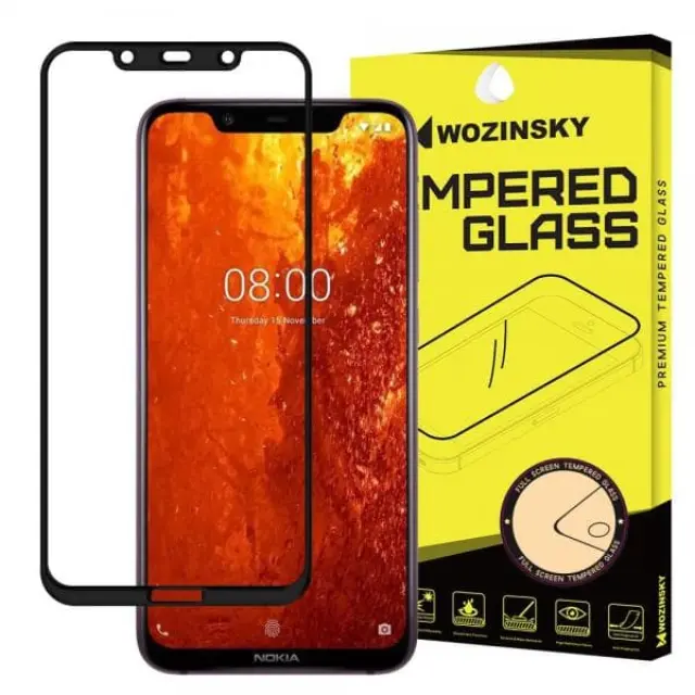 Wozinsky Αντιχαρακτικό Τζάμι Προστασίας Full Glue with Frame Case Friendly για Nokia 8.1 / Nokia X7 Μαύρο