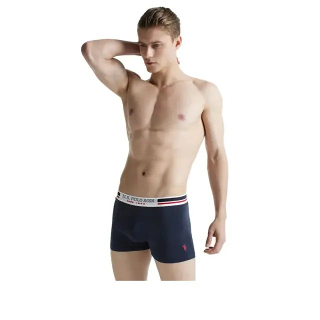 U.S. Polo ASSN. Ανδρικό Boxer Classic Stripes - Τριπλό Πακέτο, Χρώμα Σκ.Μπλε-Λευκό-Κόκκινο - S 3