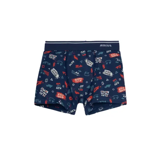 Minerva Παιδικό Boxer Αγόρι Game Over - Διπλό Πακέτο, Χρώμα Blue Green-Marine - 10 Y 3