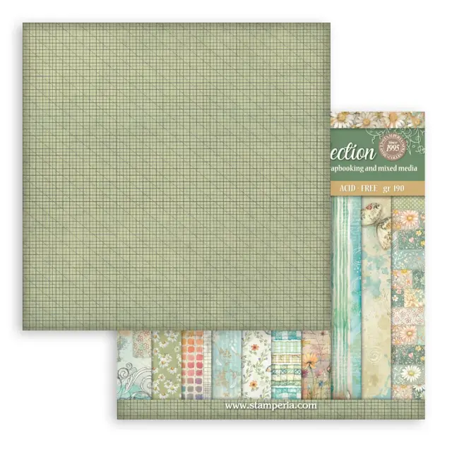 Χαρτιά scrapbooking 10τεμ, 30.5×30.5cm Stamperia, Daisy Art Backgrounds 2