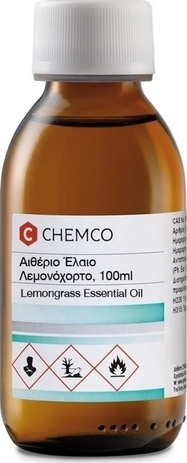 CHEMCO Lemongrass Essential Oil Αιθέριο Έλαιο Λεμονόχορτο, 100ml
