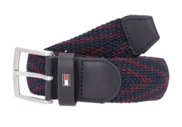 Tommy Hilfiger Ανδρική Μεσαίου Φάρδους Υφασμάτινη Ζώνη Πλεκτή Adan Stripe 3.5cm Πολύχρωμη 105cm 3