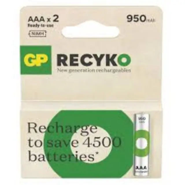 GP ReCyko 950mAh rechargeable batteries AAA / R03 Ni-MH (GPB20656)