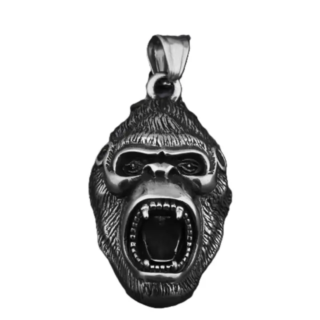 Ghetto Hip Hop Gorilla Stainless Steel Pendant Necklace 2