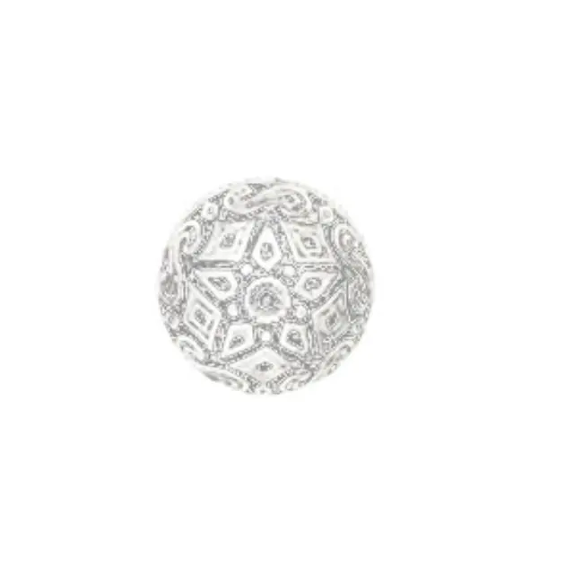 Επιμεταλλωμένη Χάντρα Round Bright Silver Ø10mm ~12τεμ