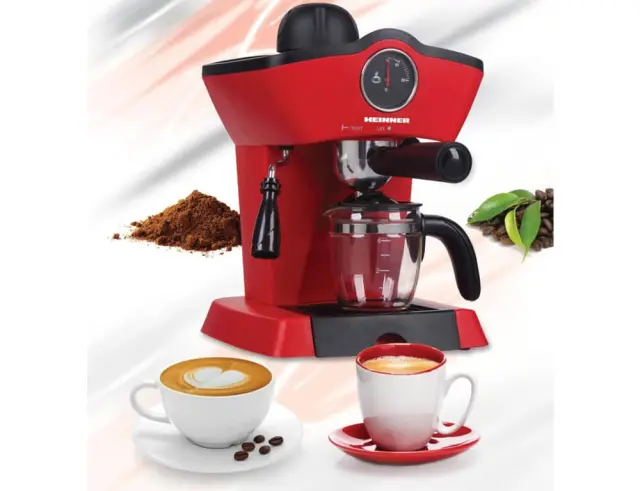 Καφετιέρα Espresso Heinner Retro Effect HEM-200RD με ισχύ 800W και πίεση 3.5 bar HEM-200RD
