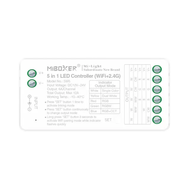 WIFI ΕΛΕΓΚΤΗΣ LED 5 ΣΕ 1 ACA A-SW5 IP20 / A-SW5
