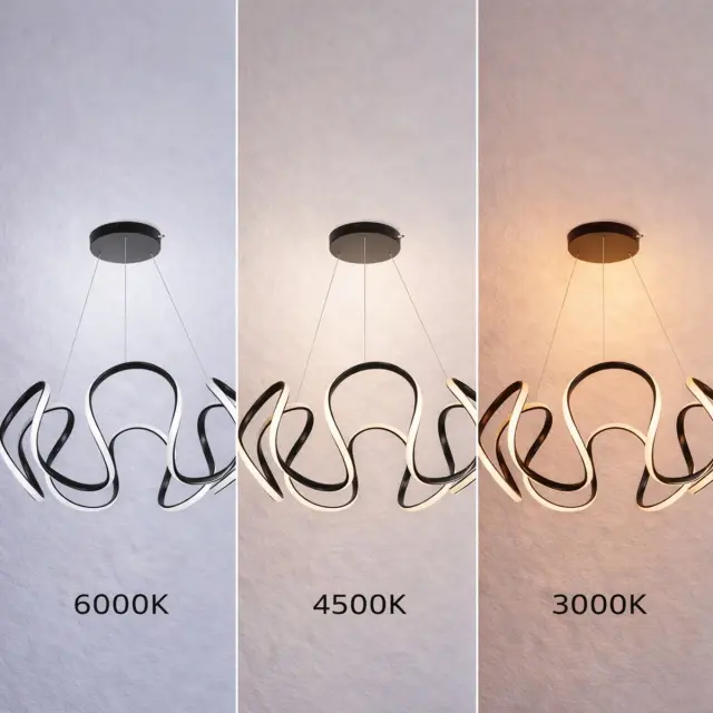 VenCore Nuvia Black - Μοντέρνο Κρεμαστό Φωτιστικό Οροφής LED 45W Μαύρο Αλουμίνιο με Ρυθμιζόμενο CCT Λευκό - Ημέρας - Θερμό & Χειριστήριο - Φ48 x Υ18cm (7741-20031) 3