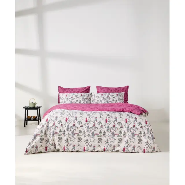 Σετ Σεντόνια King Size 4 Τεμαχίων Kentia Ugetsu 15 Beige-Green-Blue-Old Rose 270x270