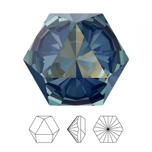 Swarovski 4699 Kaleidoscope Hexagon Fancy Stone Crystal Royal Blue DeLite 20x22.9mm - 1τεμ