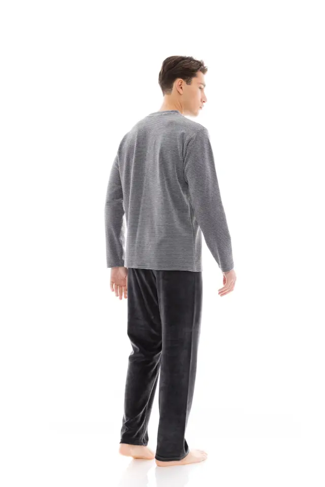 WN-M636 - Yacht Blue - PYJAMA VELVET STIPE 3