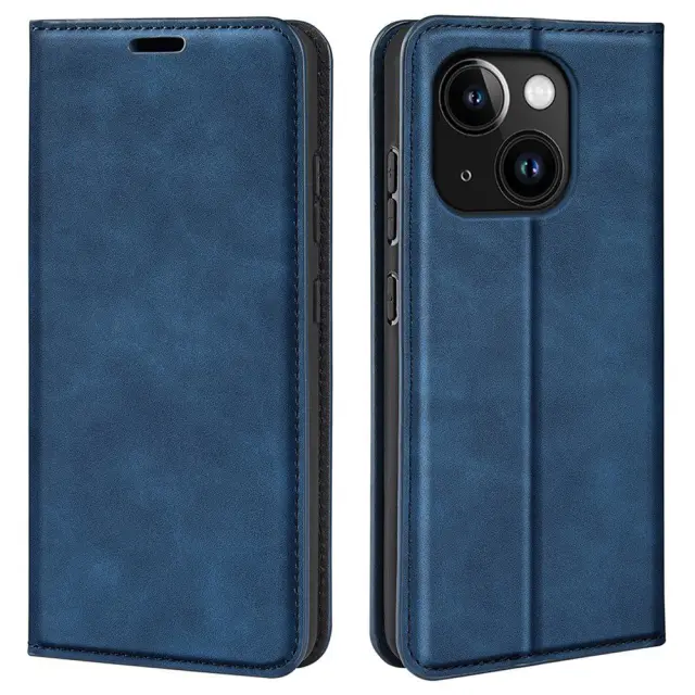 Θήκη Βιβλίο Δερματίνης Με Δυνατότητα Stand για iPhone 15 Plus - Blue OEM