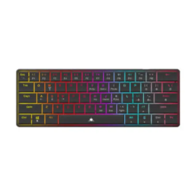 White Shark Nagamaki GK-006111 Μηχανικό Gaming Πληκτρολόγιο 60% με Low Profile Red Switches, RGB Φωτισμό, Anti-Ghosting + USB-C – Μαύρο