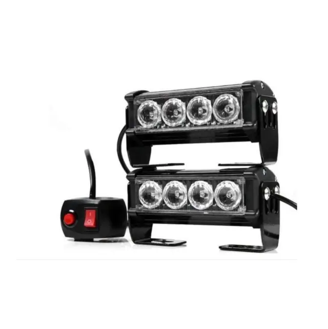 Led μπάρες προειδοποίησης - φάροι οδικής βοήθειας λευκό χρώμα 2τμχ