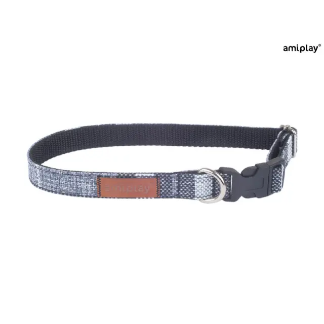 Amiplay Περιλαίμιο Σκύλου Adjustable Collar- London Gray - Medium 1,5x25-40cm