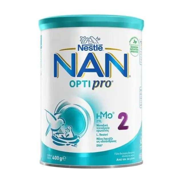 Nestle ΝΑΝ 2 Optipro Γάλα 2ης Βρεφικής Ηλικίας με Μοναδικό Μίγμα Πρωτεϊνών, 400gr