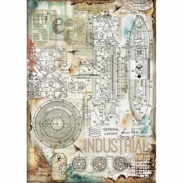 Ριζόχαρτο Stamperia 21x29cm A4, Sea World Industrial