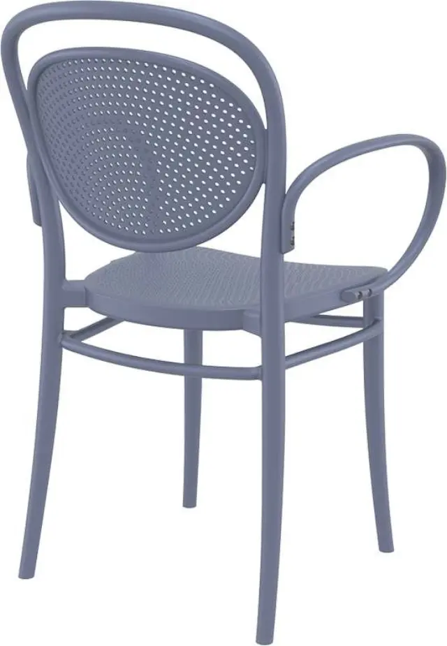 Πολυθρόνα Στοιβαζόμενη MARCEL Σκούρο Γκρι PP 57x52x85cm 2