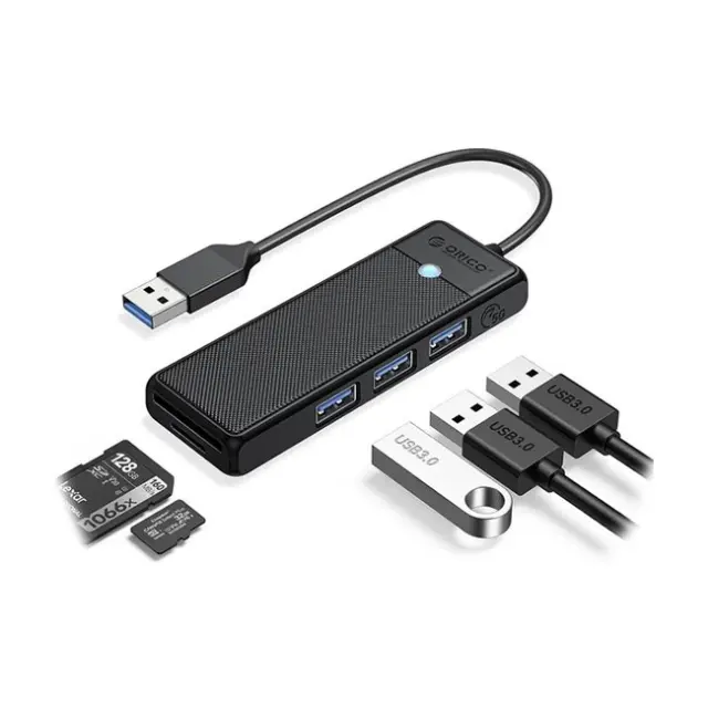 Orico Docking Station PAPW3AT-U3 3x USB-A 3.0 with microSD/SD Card Reader 1m Black