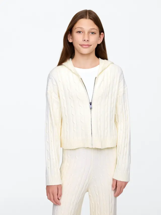 Παιδικό CashSoft Cable-Knit Πουλόβερ Φούτερ Chino - XS