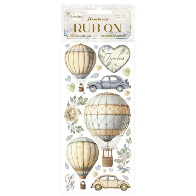 Χαλκομανίες (Rub-On) 10.16×21.6cm Stamperia, Timeless, Hot air ballons