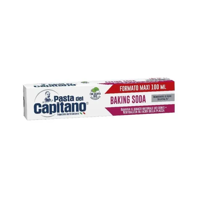 Pasta del Capitano Baking Soda Μαγειρική Σόδα Οδοντόκρεμα με Ήπια Λευκαντική Δράση, 100ml