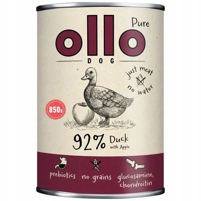OLLO Pure Duck with apple - wet dog food - 850g