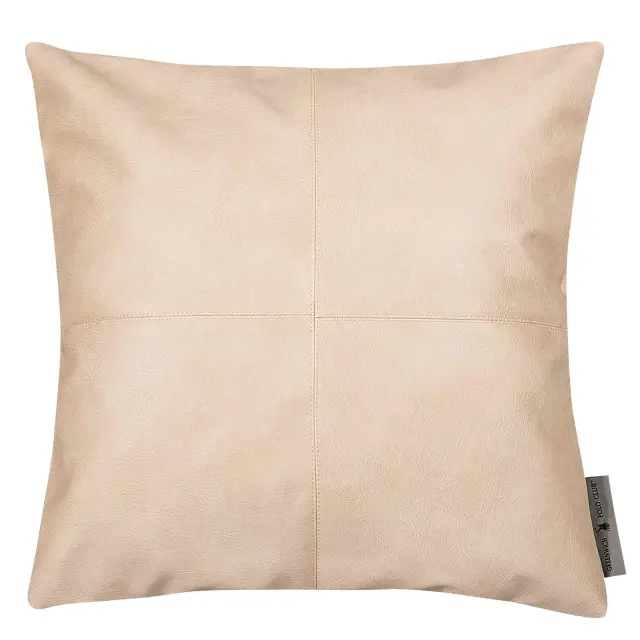 Διακοσμητικό Μαξιλάρι 45x45 Με Γέμιση Essential Greenwich Polo Club 3985 Cream Faux Leather