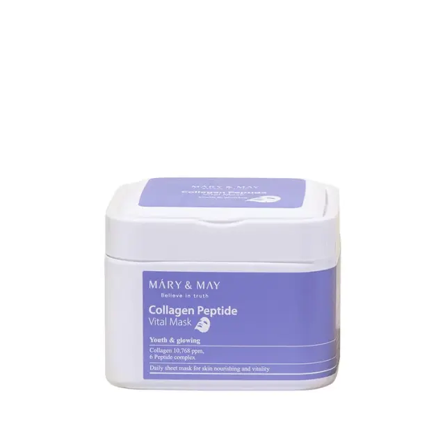 Mary & May Collagen Peptide Vital Mask Pack για βελτίωση των ρυτίδων (30 Sheets Masks)