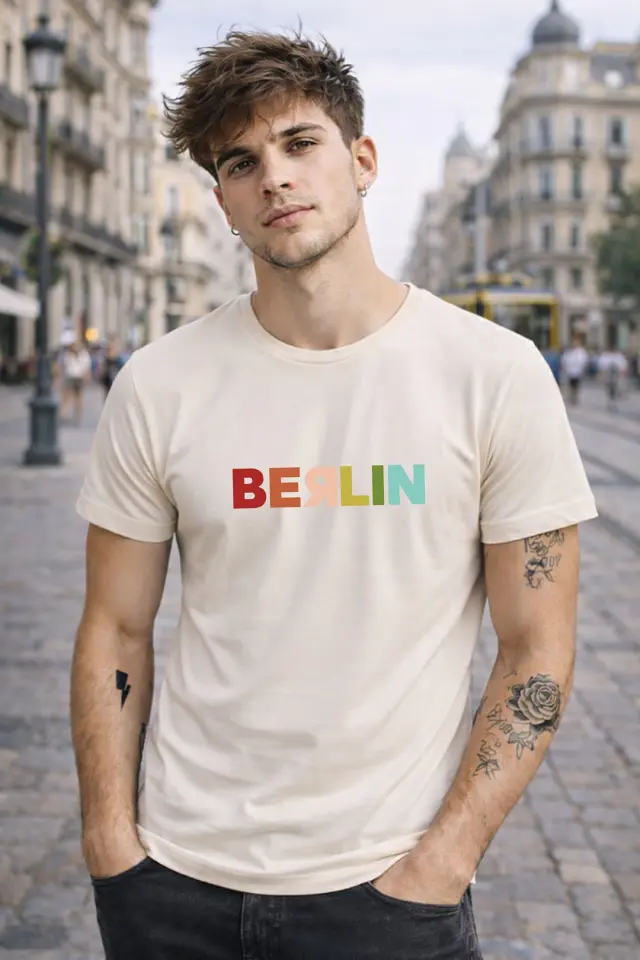 T-shirt Noshame® Off-white με τύπωμα Berlin - 122373 - XXL