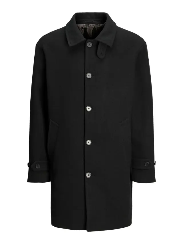 JORVERMONT WOOL BLEND MAC COAT Black