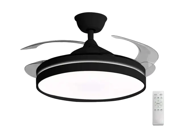 ΑΝΕΜΙΣΤΗΡΑΣ ΟΡΟΦΗΣ 32W Φ106cm LED 36W CCT ΜΕ ΤΗΛ/ΡΙΟ PC ΜΑΥΡΟΣ