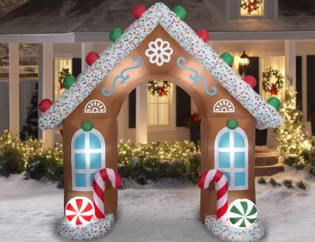 Χριστουγεννιάτικο Φουσκωτό Gingerbread με φωτισμό LED και ύψος 2.7m DIF000170 2