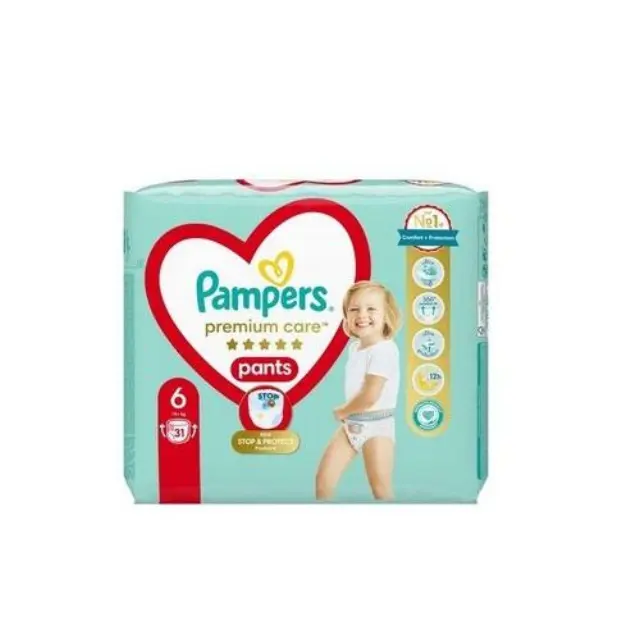 Pampers Premium Care Pants Πάνες Βρακάκι Νo6 (15+kg) 31τμχ