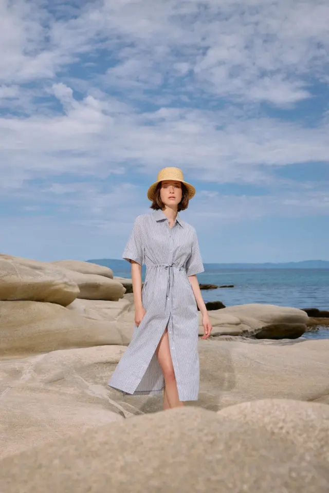 Beachwear Denim Stripe B640 Type Pink Label
