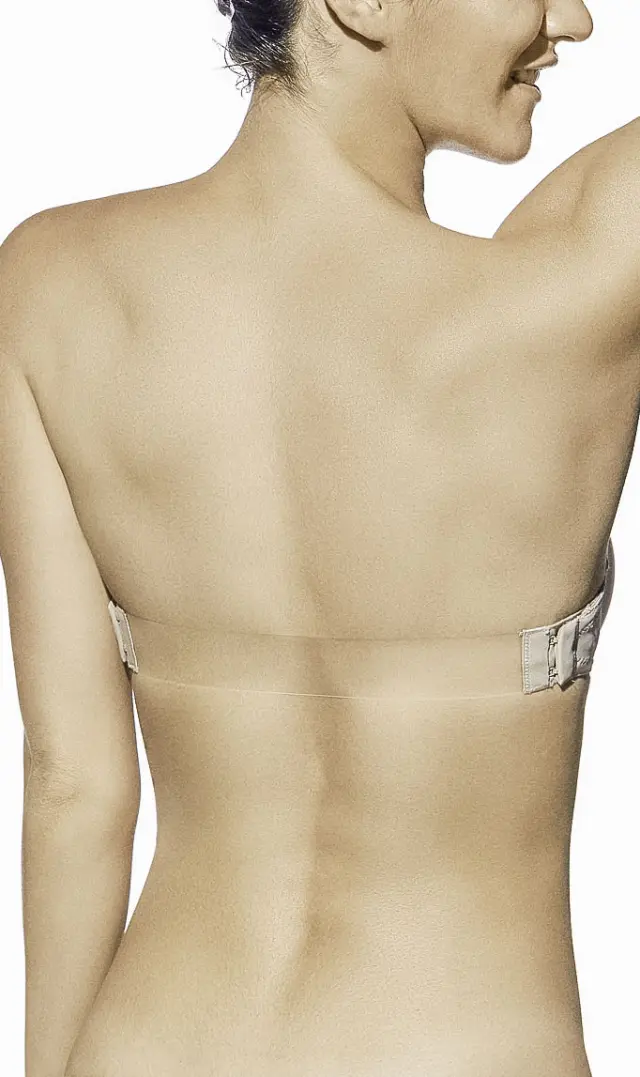 Μπεζ strapless σουτιέν με σιλικόνη πλάτη 2
