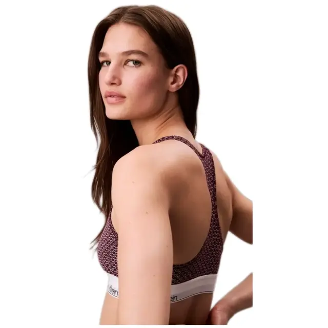 Calvin Klein Γυναικείο Μπουστάκι Unlined Icon Cotton Modal, Χρώμα Seamless Emblem-Dark Berry 2