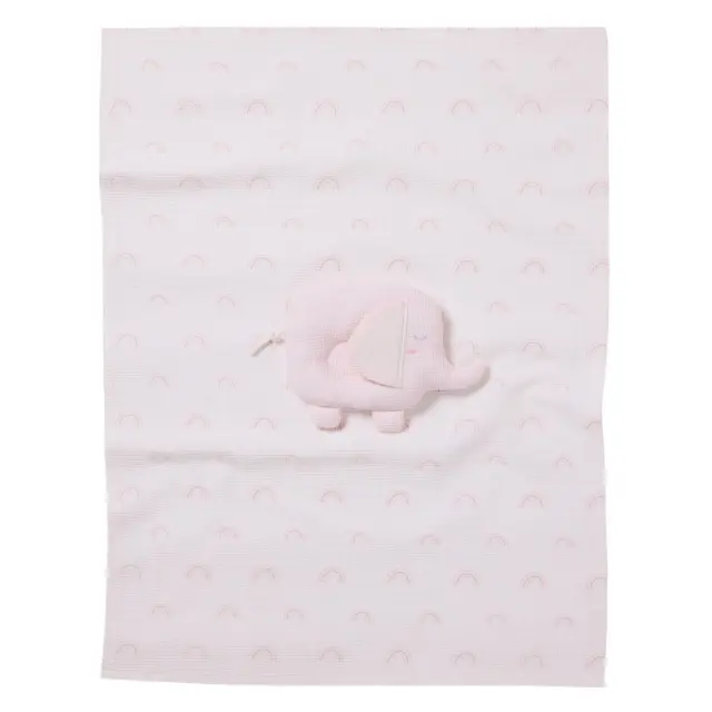 Κουβέρτα Αγκαλιάς 75x100 Με Παιχνίδι Das Home 4957 White-Pink-Grey 100% βαμβακερό 2