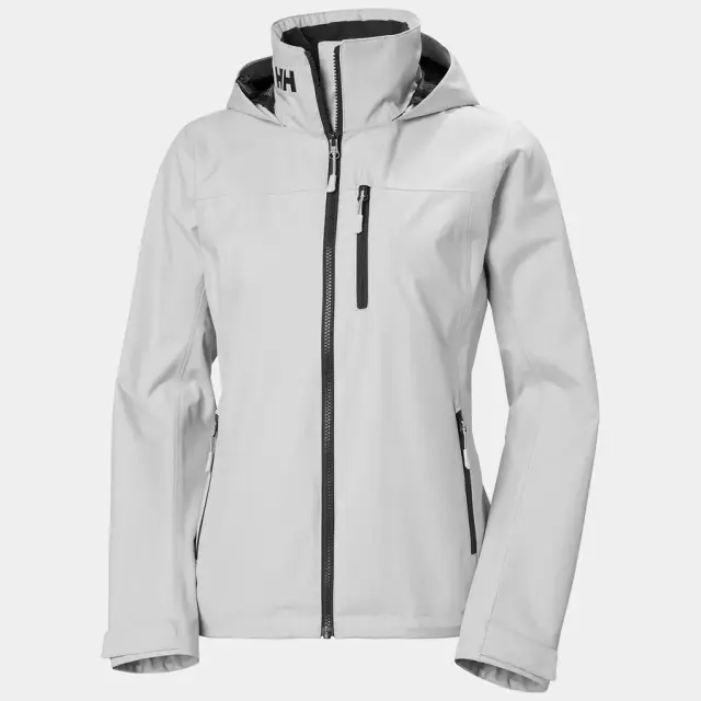 Helly Hansen Crew Hooded Sailing Jacket 2.0 Grey Fog Μπουφάν Γυναικείο Καλοκαιρινό - M