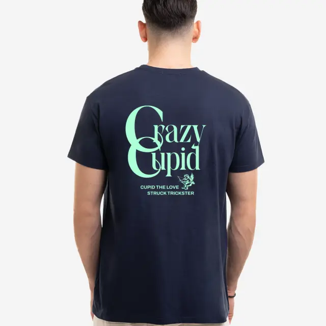 T-shirt Noshame® Navy με τύπωμα Crazy Cupid - 132513 - XXL