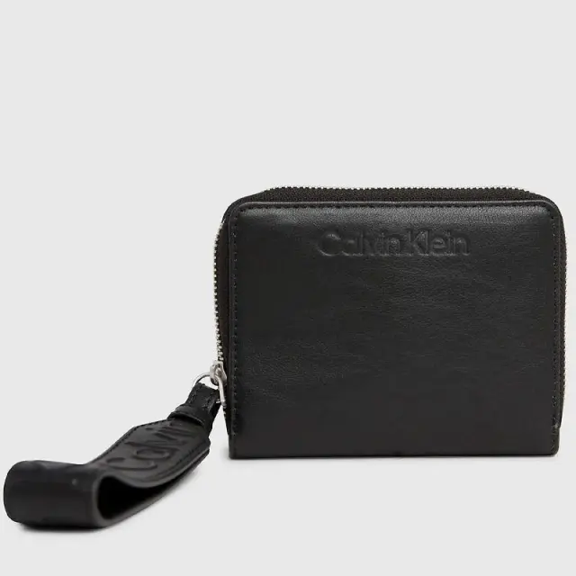 Calvin Klein - Γυναικείο Πορτοφόλι Μεσαίο Gracie Wallet W/Strap K60K611387-BEH Μαύρο
