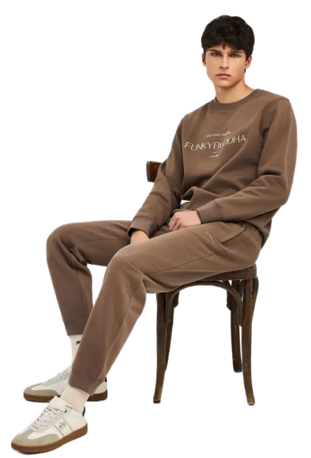 FunkyBuddha ανδρικό παντελόνι φόρμας jogger FBM014-050-02-3
