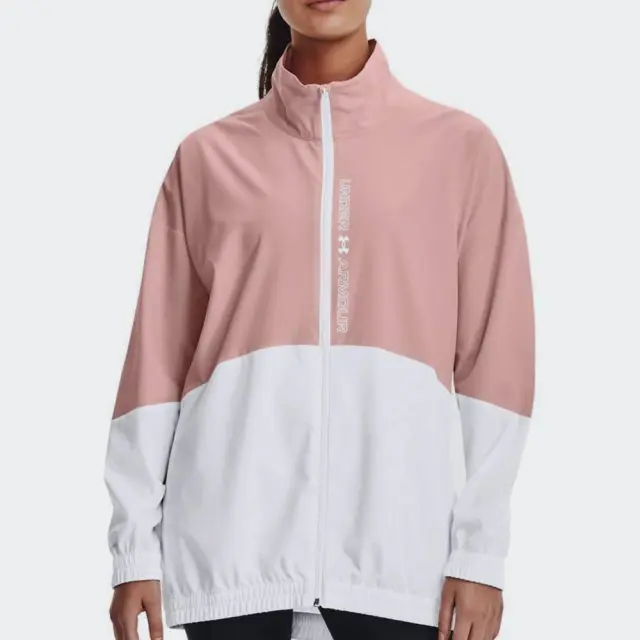 Under Armour Woven FZ Jacket (1369889-286) - Λευκό-Ροζ