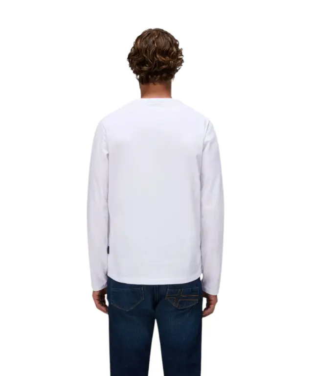 Napapijri - Ανδρική Μακρυμάνικη Μπλούζα T-Shirt NP0A4HN7-002 Λευκό - M 2