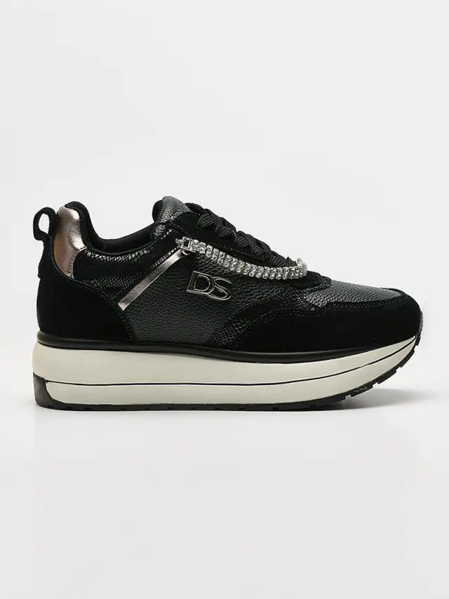 Donna Serena Sneakers Γυναικείο Δέρμα/Άλλα Υλικά Μαύρο DSE/5534 NERO 3
