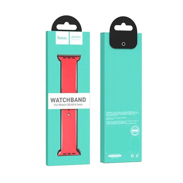 Watchband Hoco WA01 Flexible 38/40/41mm για Apple Watch series 1/2/3/4/5/6/7/8/SE Κόκκινο Silicone Band 2