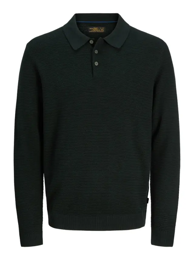JPRBLURILEY KNIT POLO LS - Scarab
