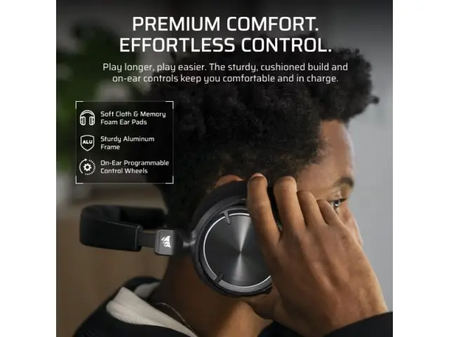 Corsair Wireless Gaming Headset Virtuoso Max RGB - Dolby Atmos - Carbon (CA-9011372-WW) 3